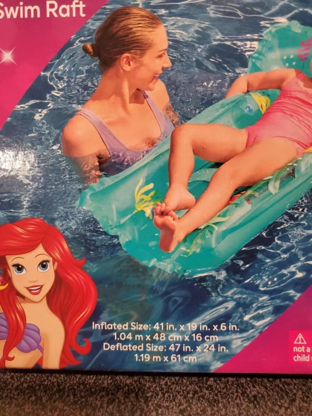 Disney Princess Little Mermaid Swim Raft Pool Float New Ages 3+